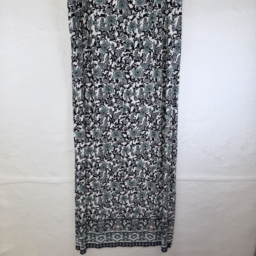 Cato Maxi Skirt Multicolor Black Green Floral Long Straight Stretchy Career Sz L